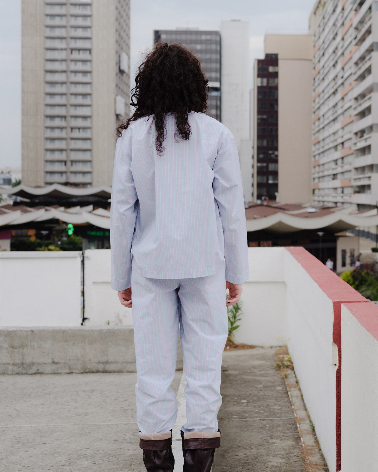 Kolla Pants - Giza Cotton - Lilac Stripe