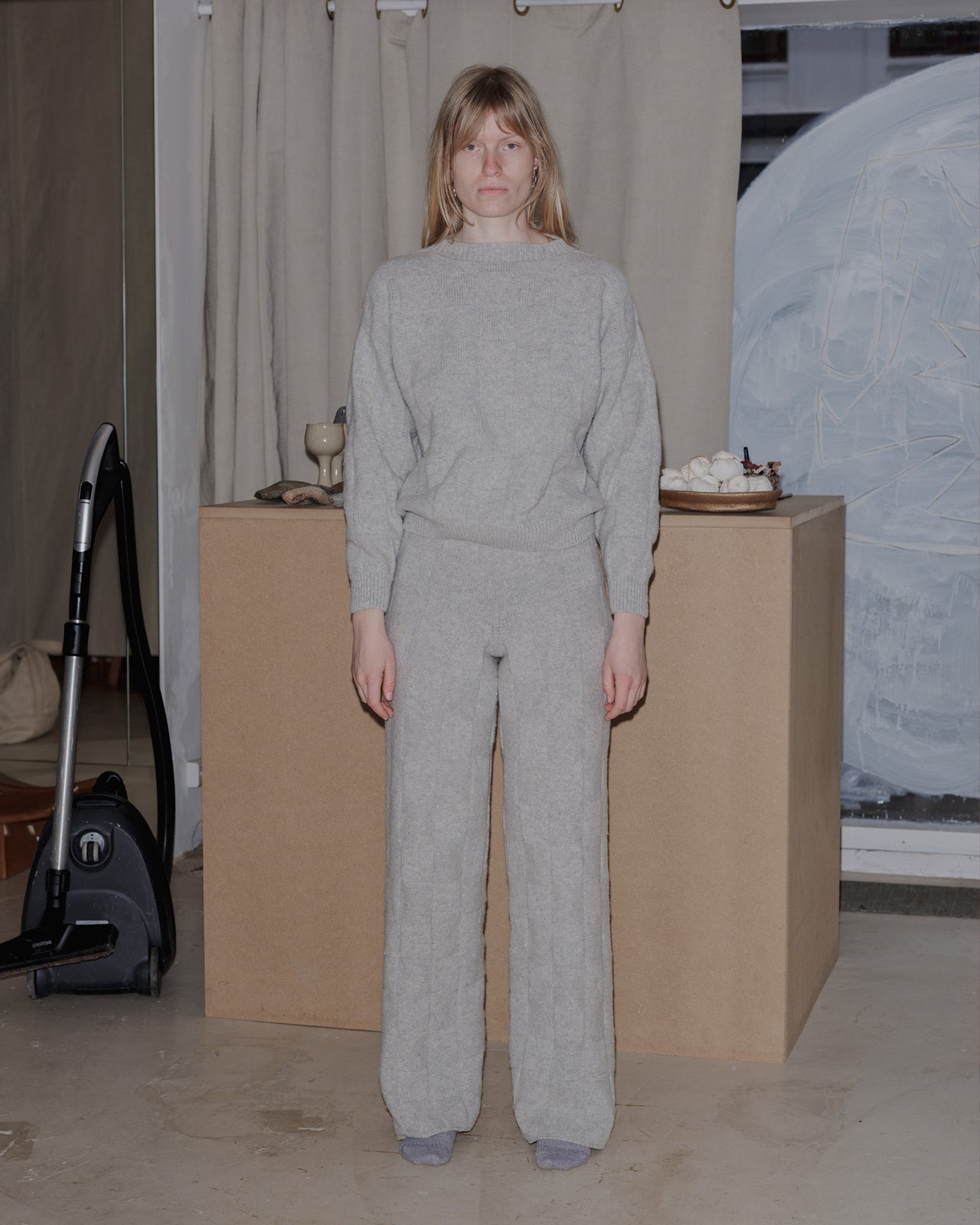 Konak Pants - Recycled Wool - Grey Melange - AU23