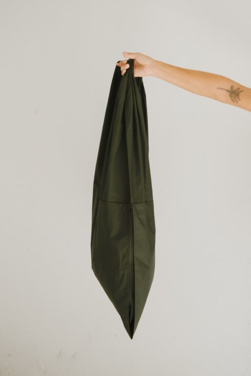 Large Hale Bag - Waxed Organic Cotton - Green Brown
