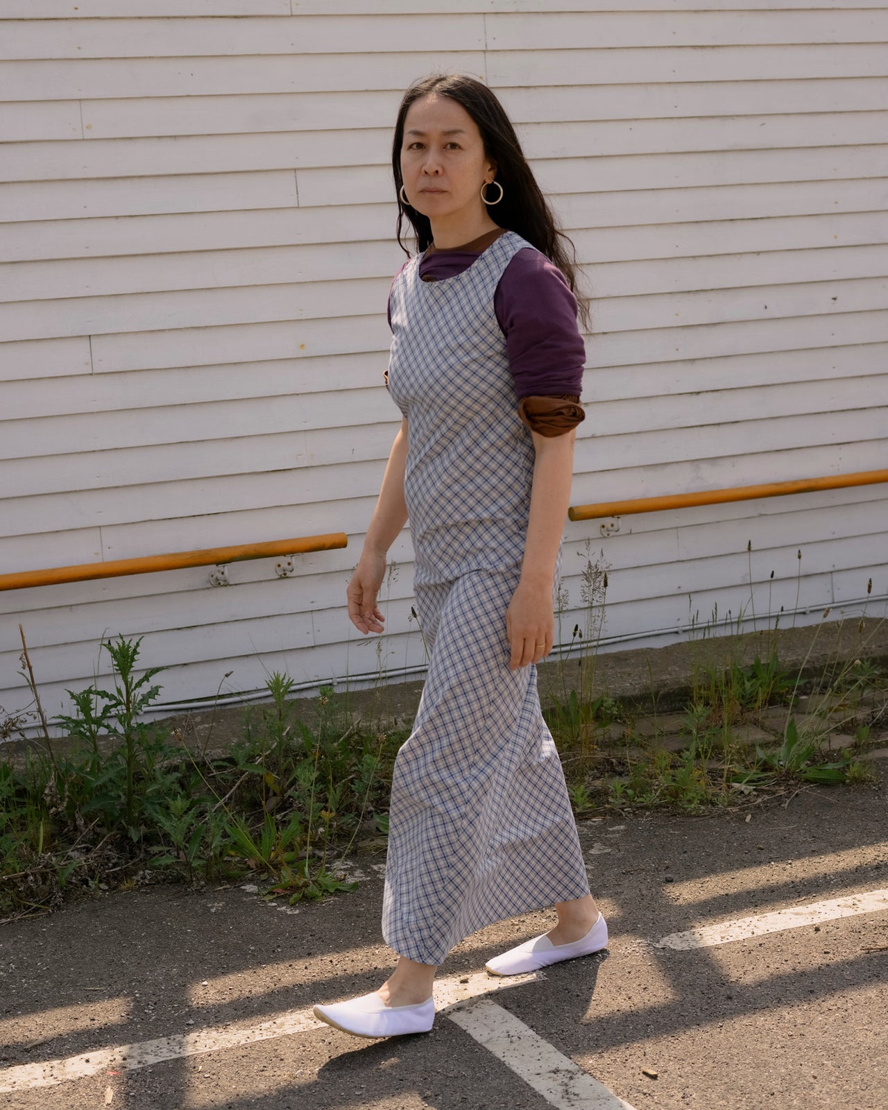Larva Dress - Organic Cotton - Blue Check
