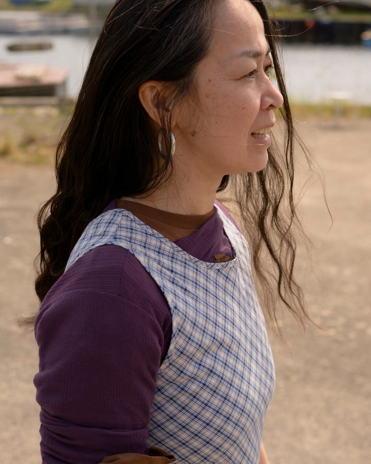 Larva Dress - Organic Cotton - Blue Check