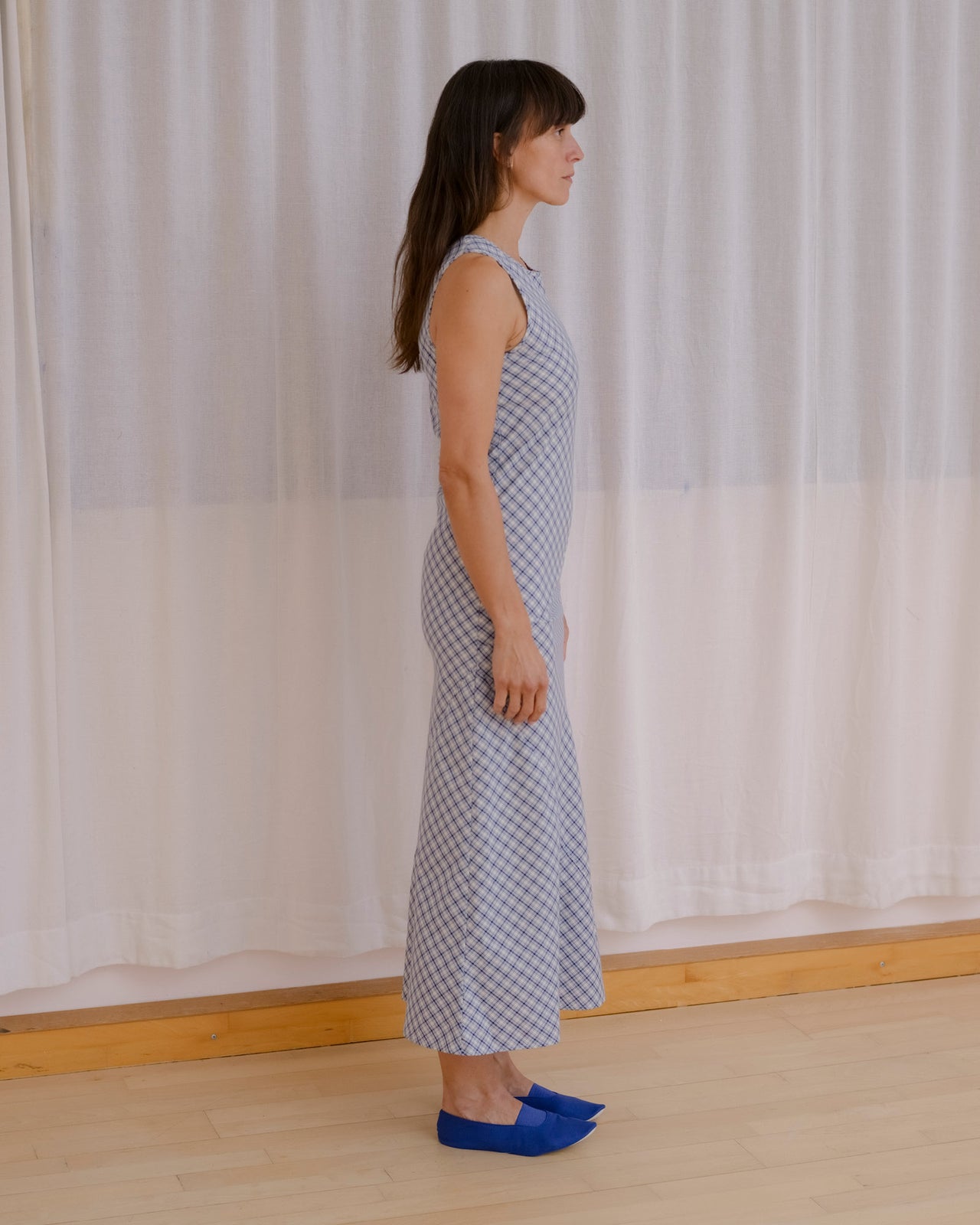 Larva Dress - Organic Cotton - Blue Check