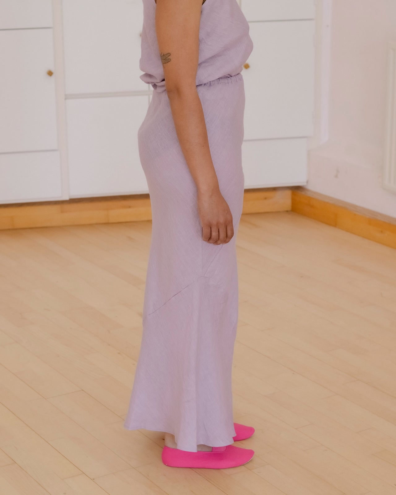 Larva Skirt - Fine Linen - Mori Purple