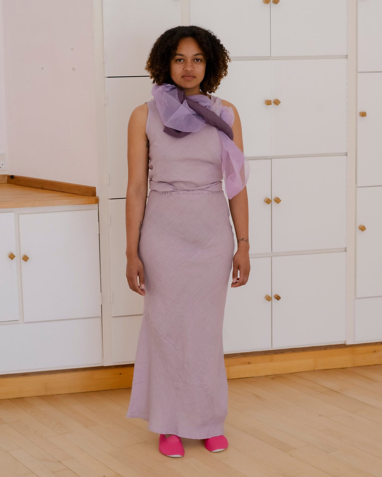 Larva Skirt - Fine Linen - Mori Purple