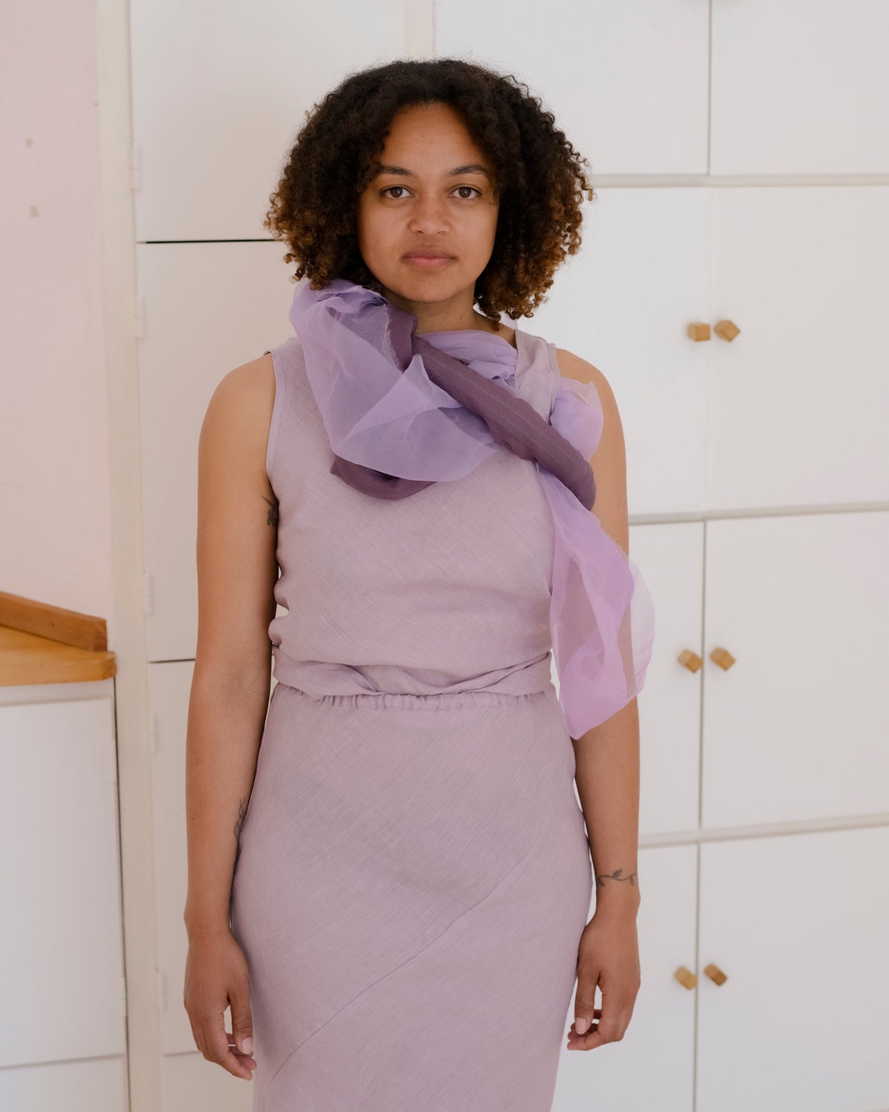 Larva Skirt - Fine Linen - Mori Purple
