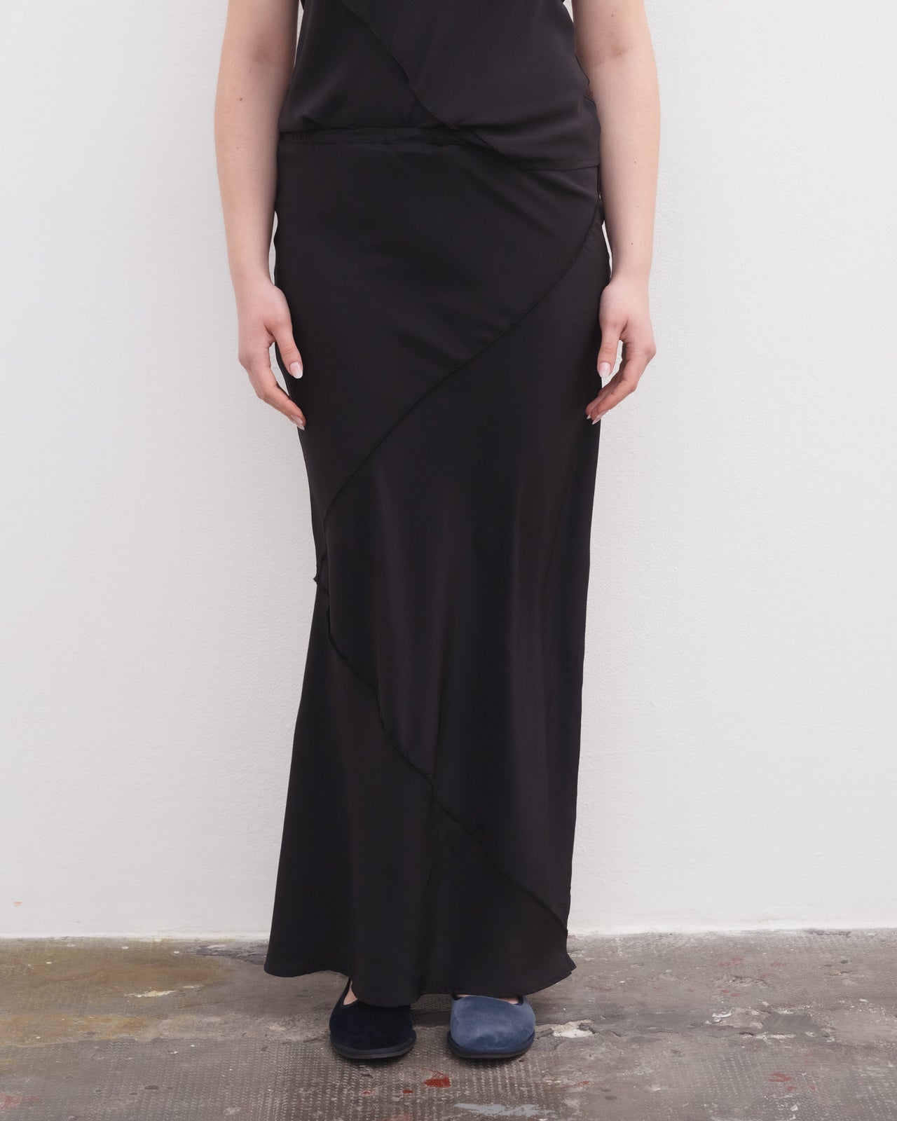 Lava Skirt - Silk Crepe - Black