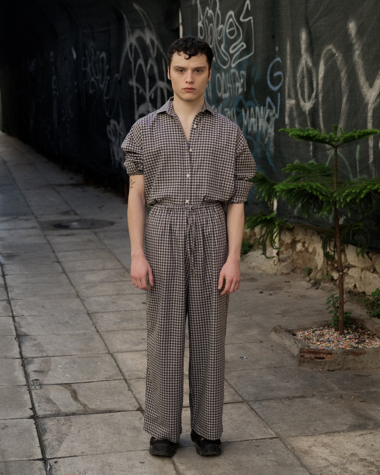 Limber Pants - Organic Cotton - Brown Grey Flannel