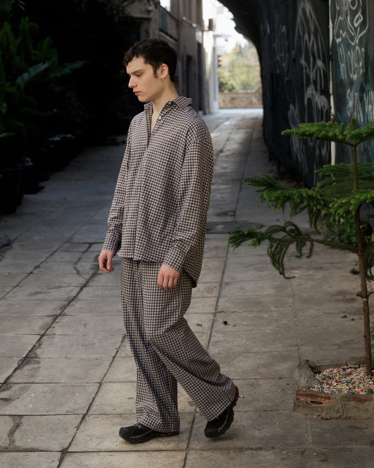 Limber Pants - Organic Cotton - Brown Grey Flannel