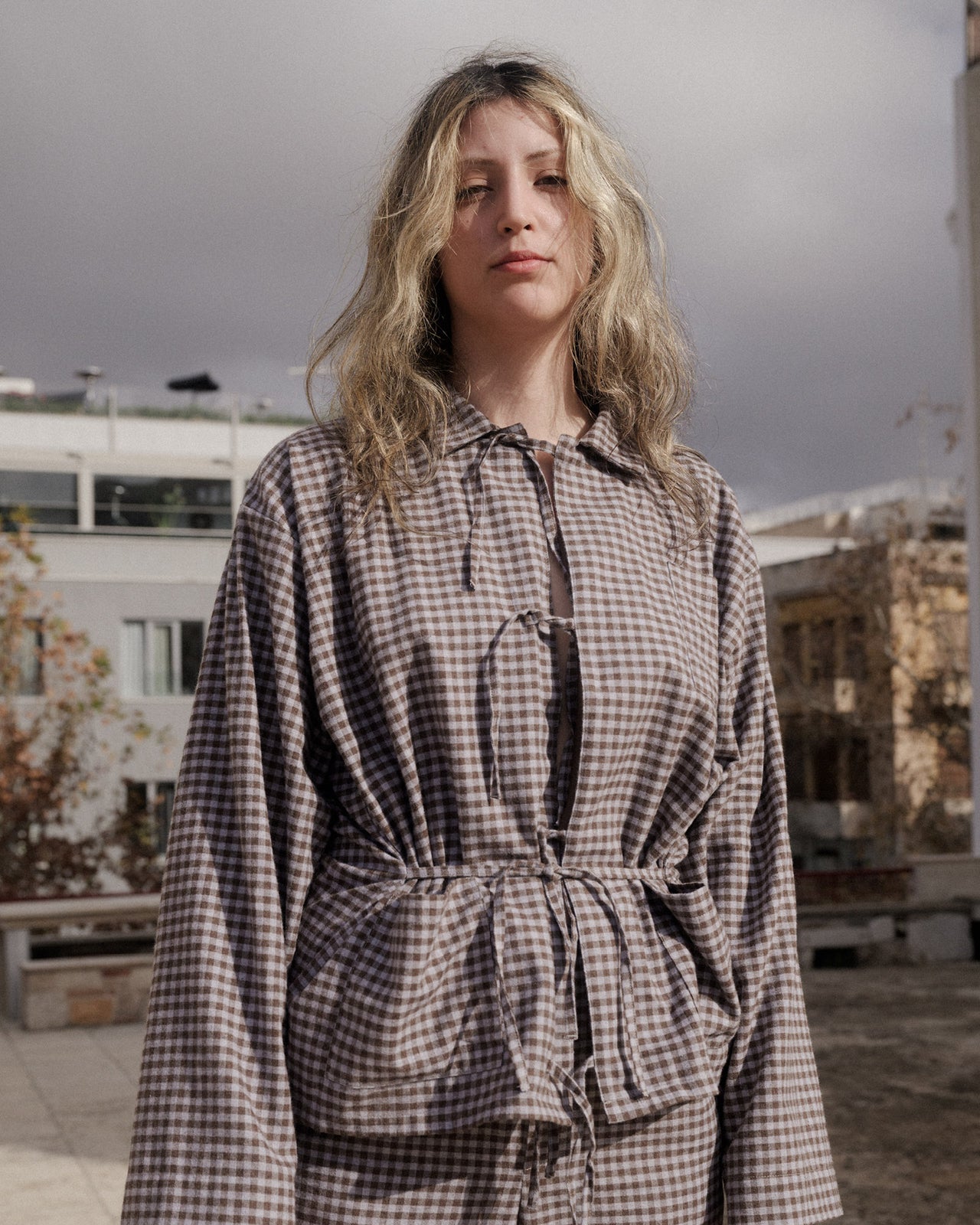 Limber Shirt - Organic Cotton Flannel - Brown Grey Flannel