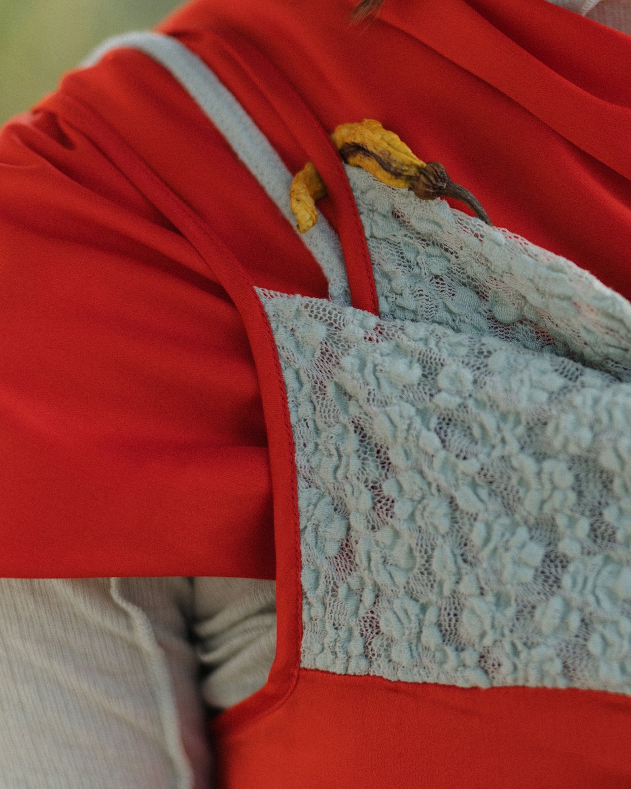 Line Dress - Ecovero Satin - Sync Red / Green