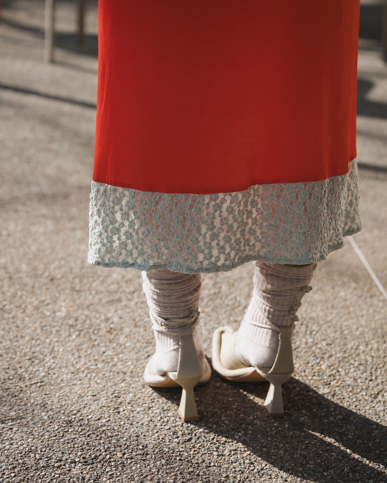 Line Dress - Ecovero Satin - Sync Red / Green