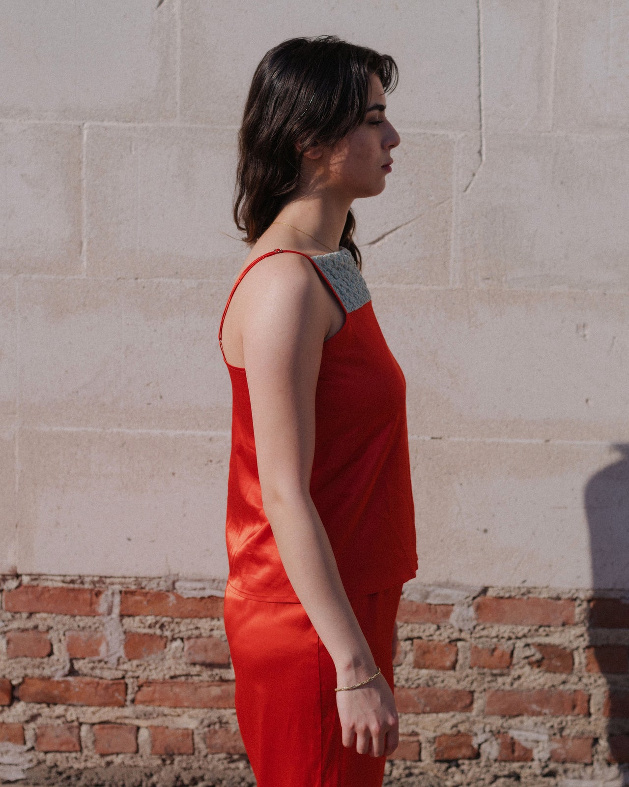 Line Top - Ecovero Satin - Sync Red / Green