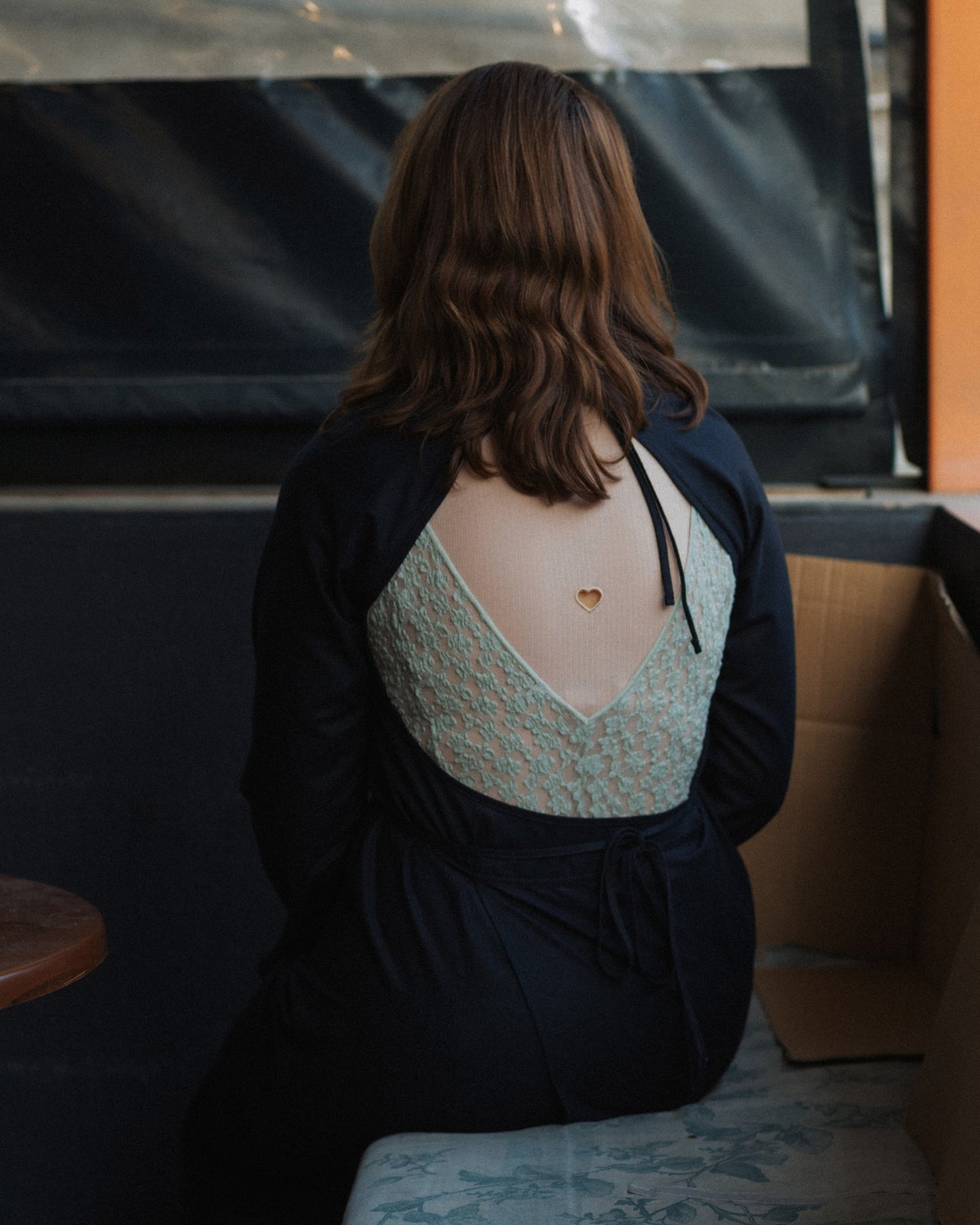 Long Sleeve Apron Dress - Wild Silk - Black