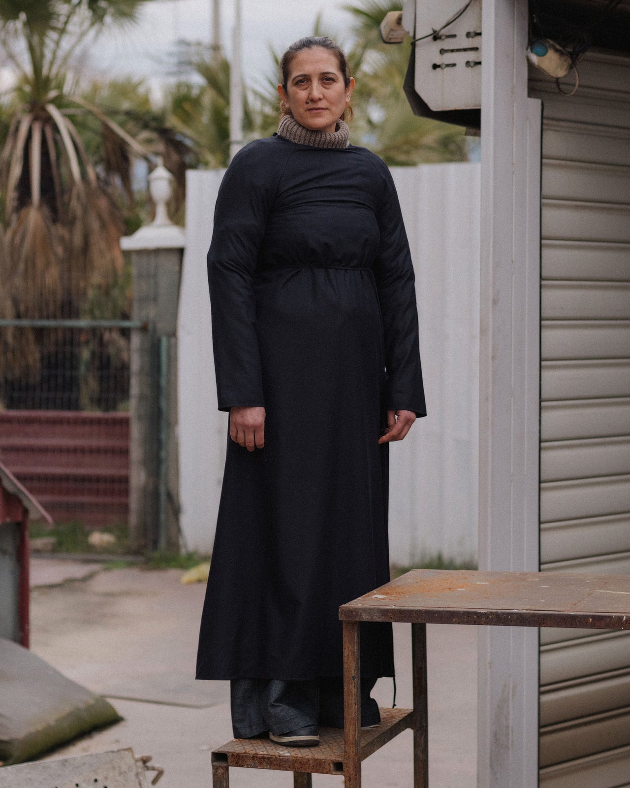 Long Sleeve Apron Dress - Wild Silk - Black