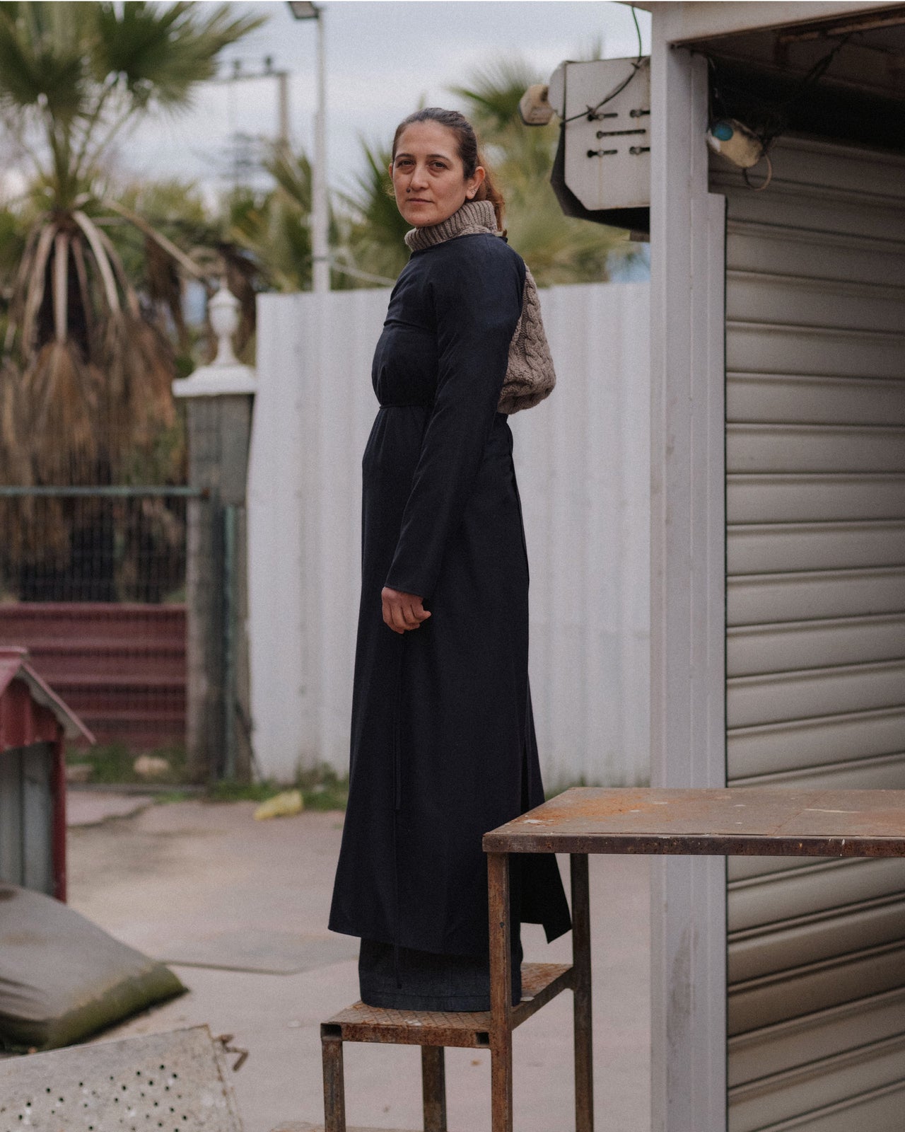 Long Sleeve Apron Dress - Wild Silk - Black