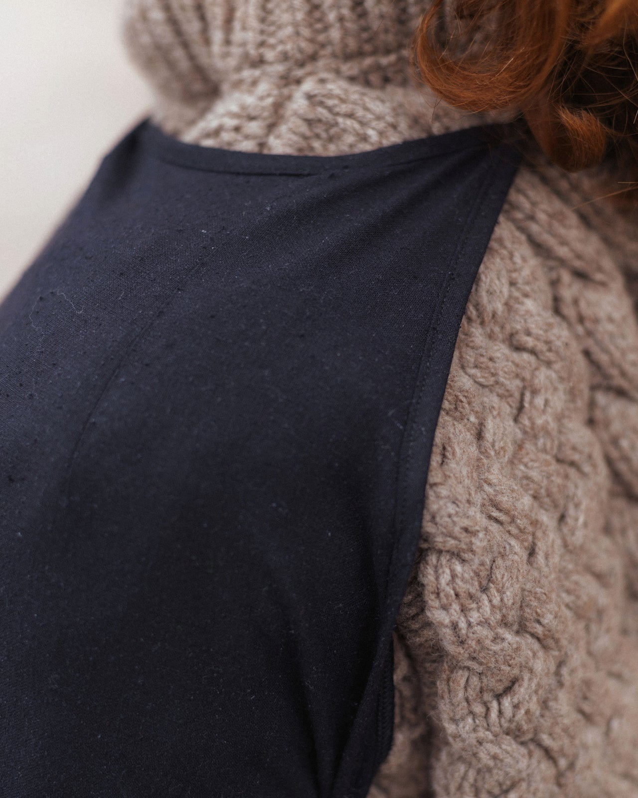 Long Sleeve Apron Dress - Wild Silk - Black