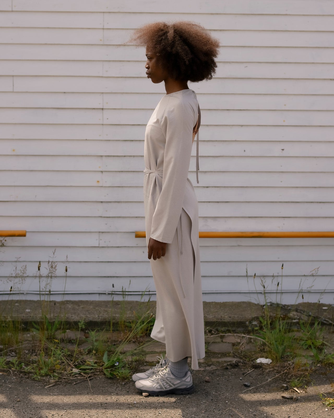 Long Sleeve Apron Dress - Wild Silk - Prun Grey