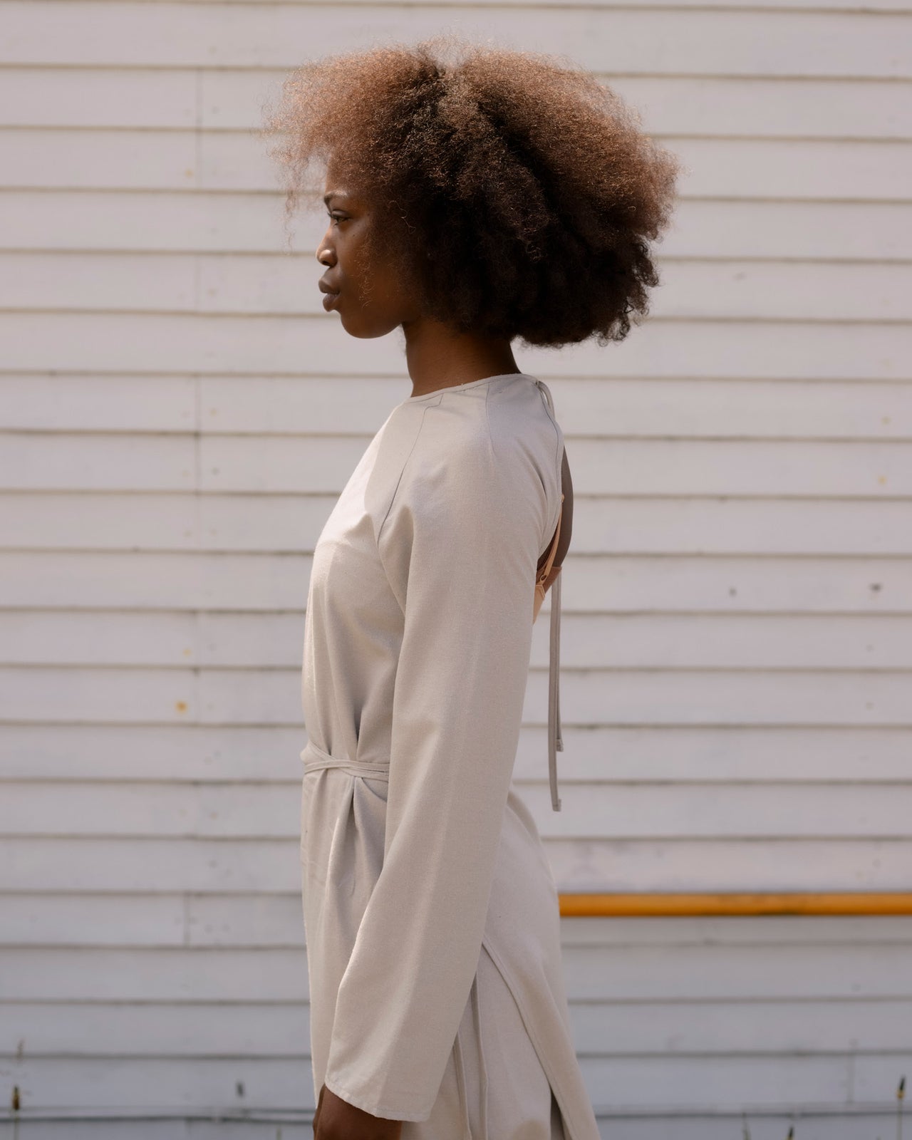 Long Sleeve Apron Dress - Wild Silk - Prun Grey