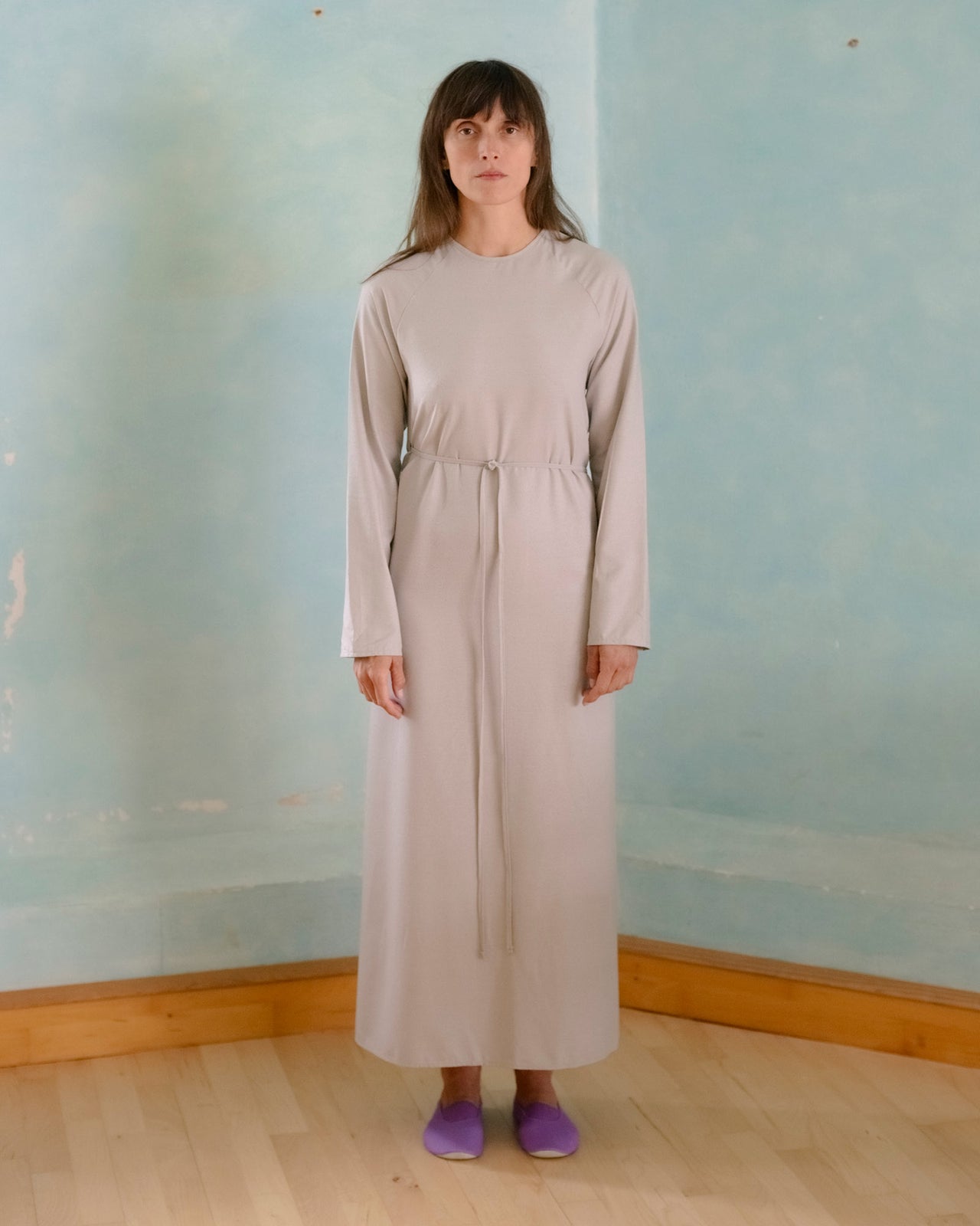 Long Sleeve Apron Dress - Wild Silk - Prun Grey