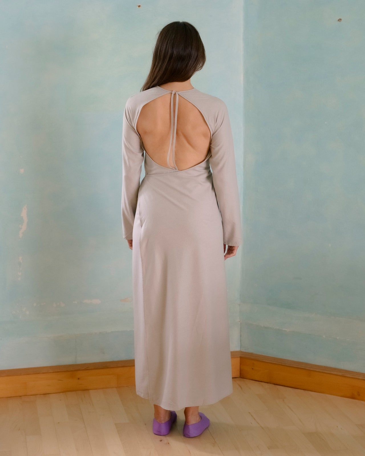 Long Sleeve Apron Dress - Wild Silk - Prun Grey