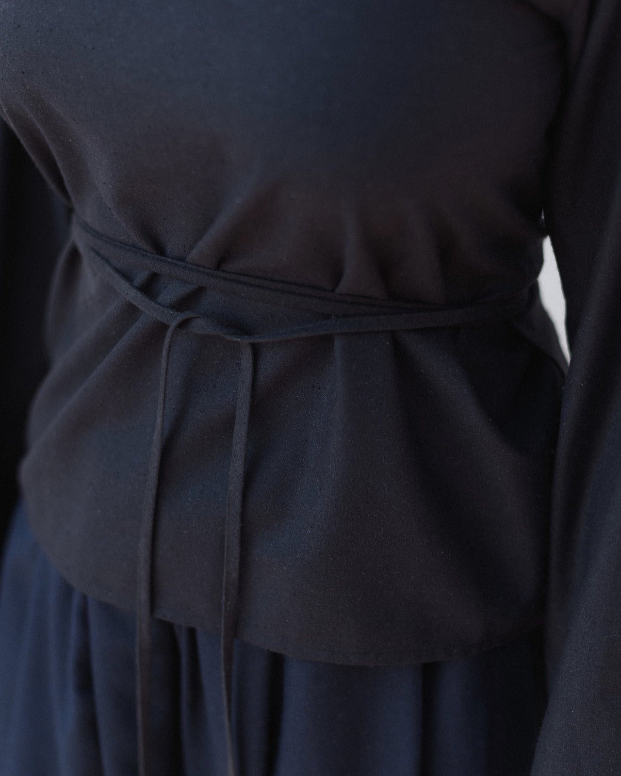 Long Sleeve Apron Top - Wild Silk - Black