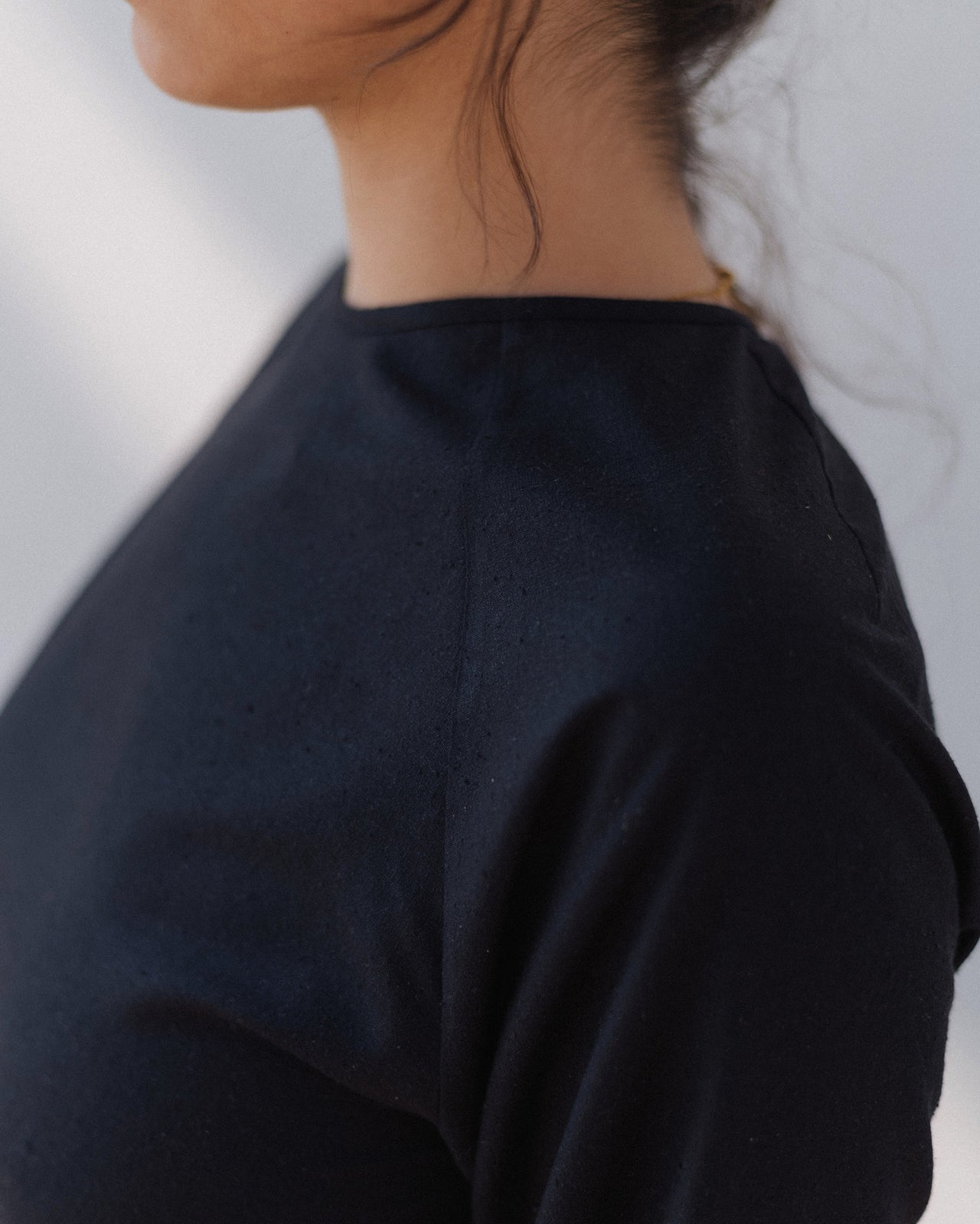 Long Sleeve Apron Top - Wild Silk - Black