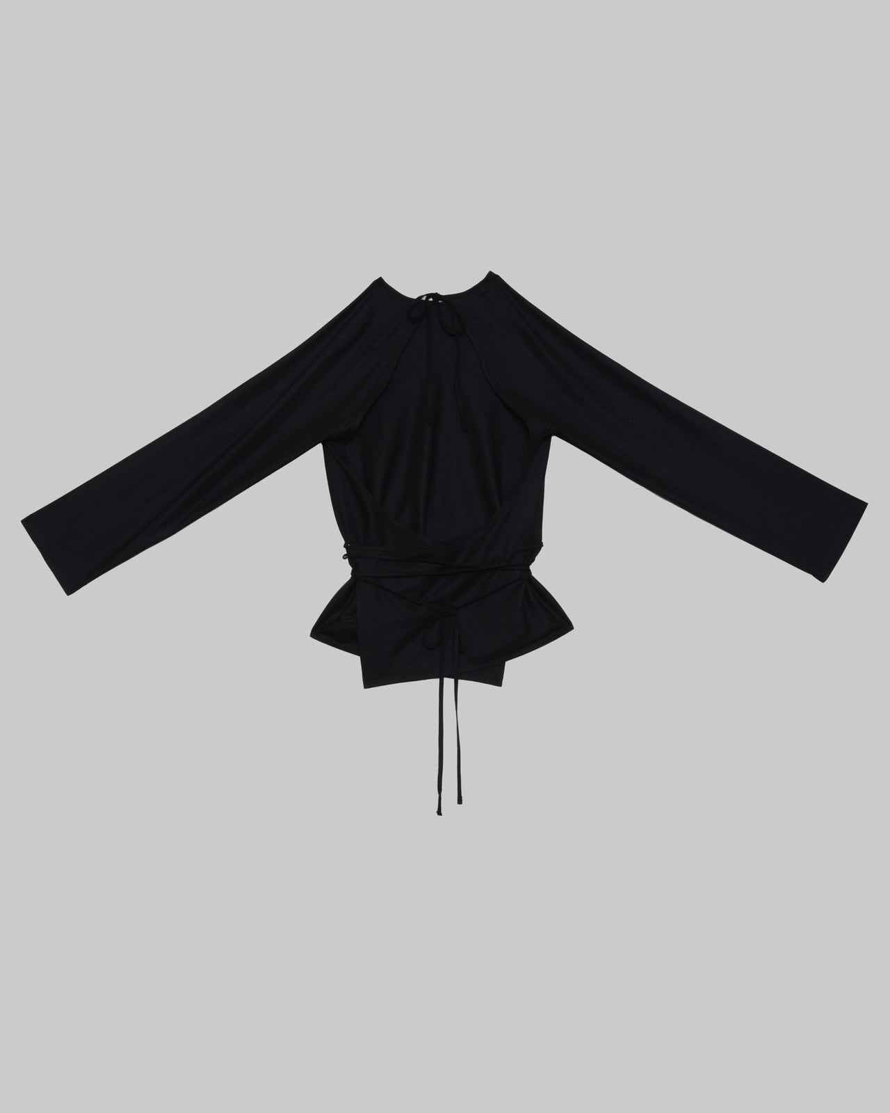 Long Sleeve Apron Top - Wild Silk - Black