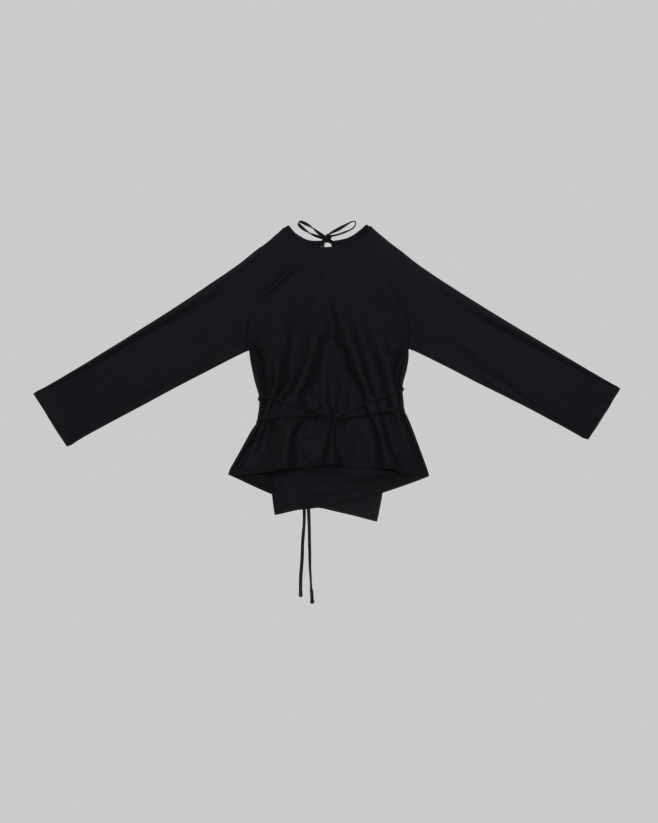 Long Sleeve Apron Top - Wild Silk - Black