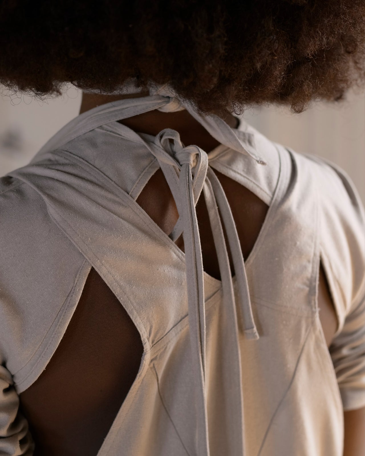 Long Sleeve Apron Top - Wild Silk - Prun Grey