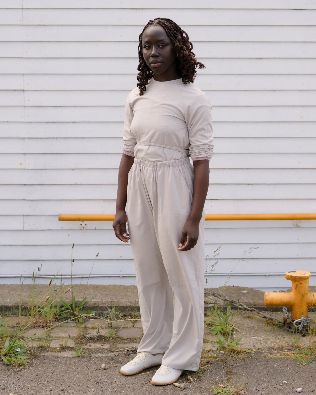 Long Sleeve Apron Top - Wild Silk - Prun Grey