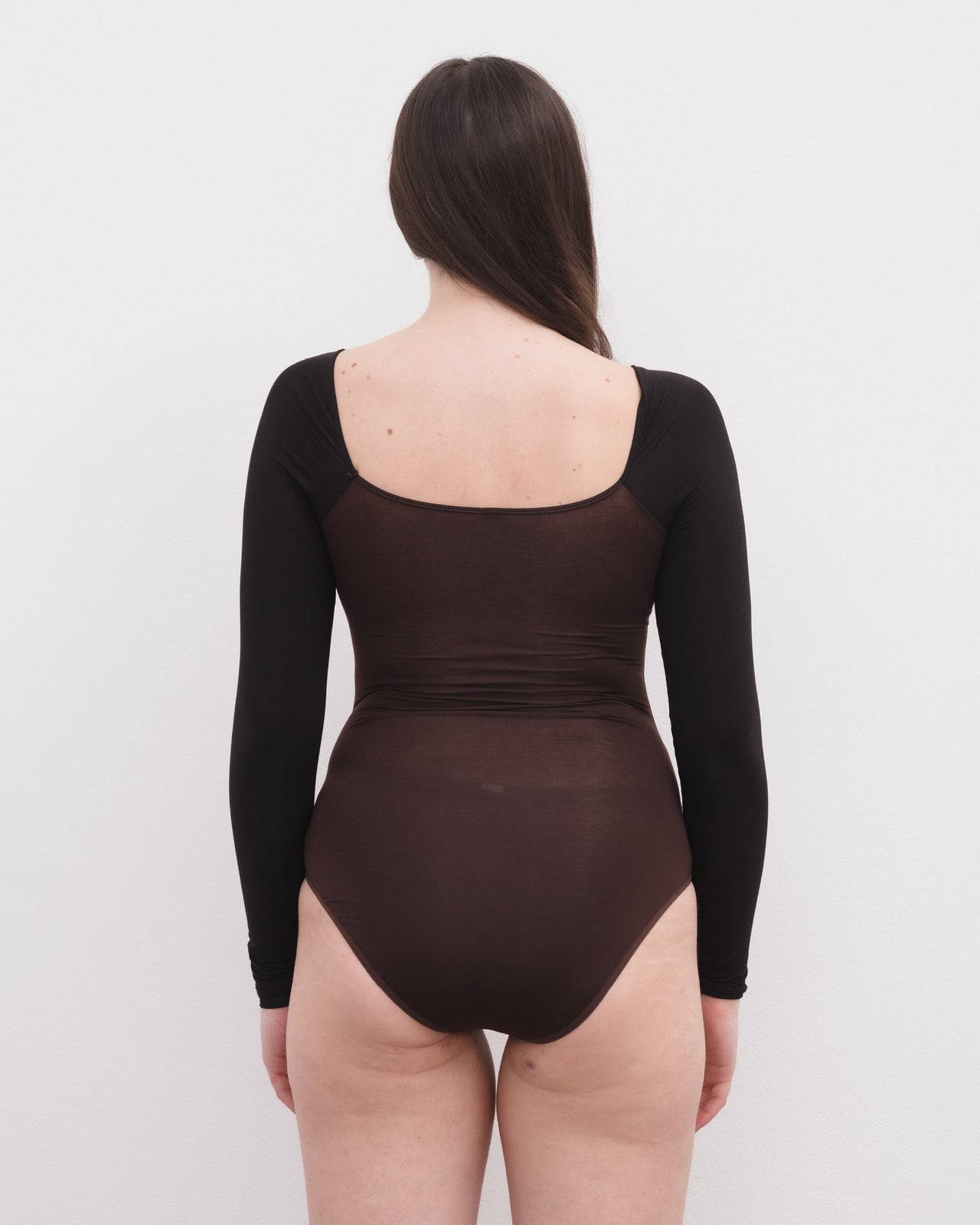 Long Sleeve Body With Bra - Bamboo Lyocell - Black / Tactile / One Purple