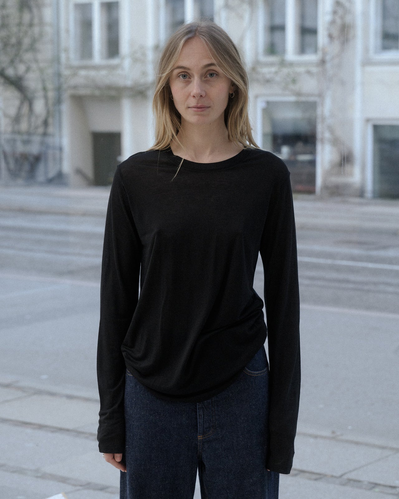 Long Sleeve Tee - Bamboo Lyocell - Black