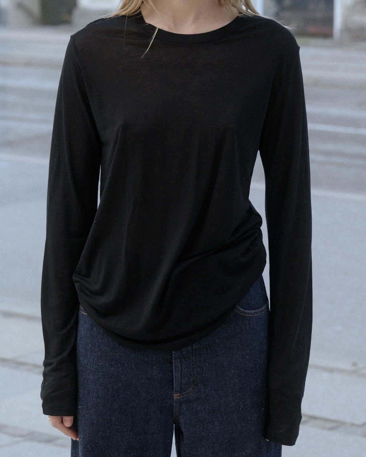 Long Sleeve Tee - Bamboo Lyocell - Black