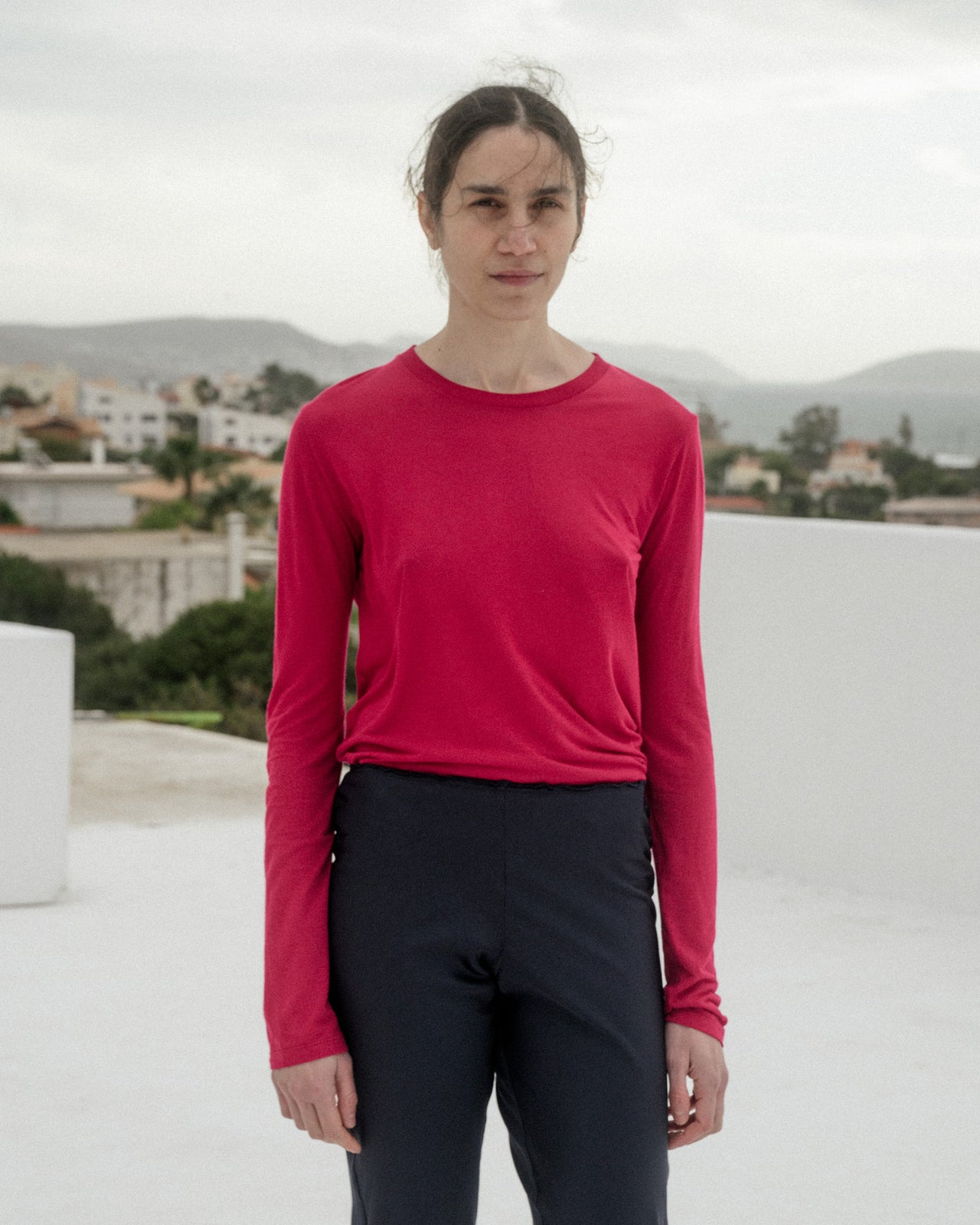 Long Sleeve Tee - Bamboo Viscose - Fuschia