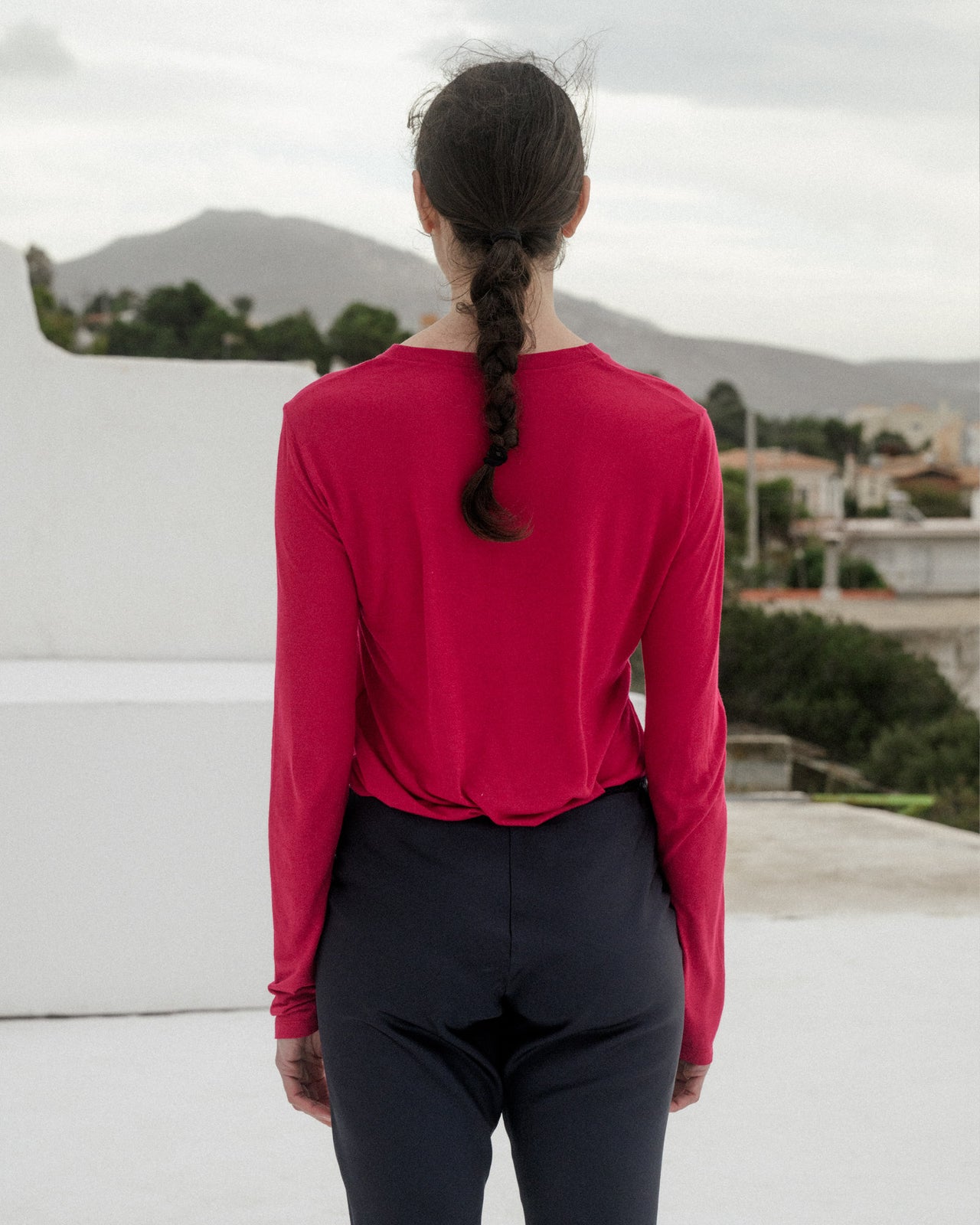 Long Sleeve Tee - Bamboo Viscose - Fuschia