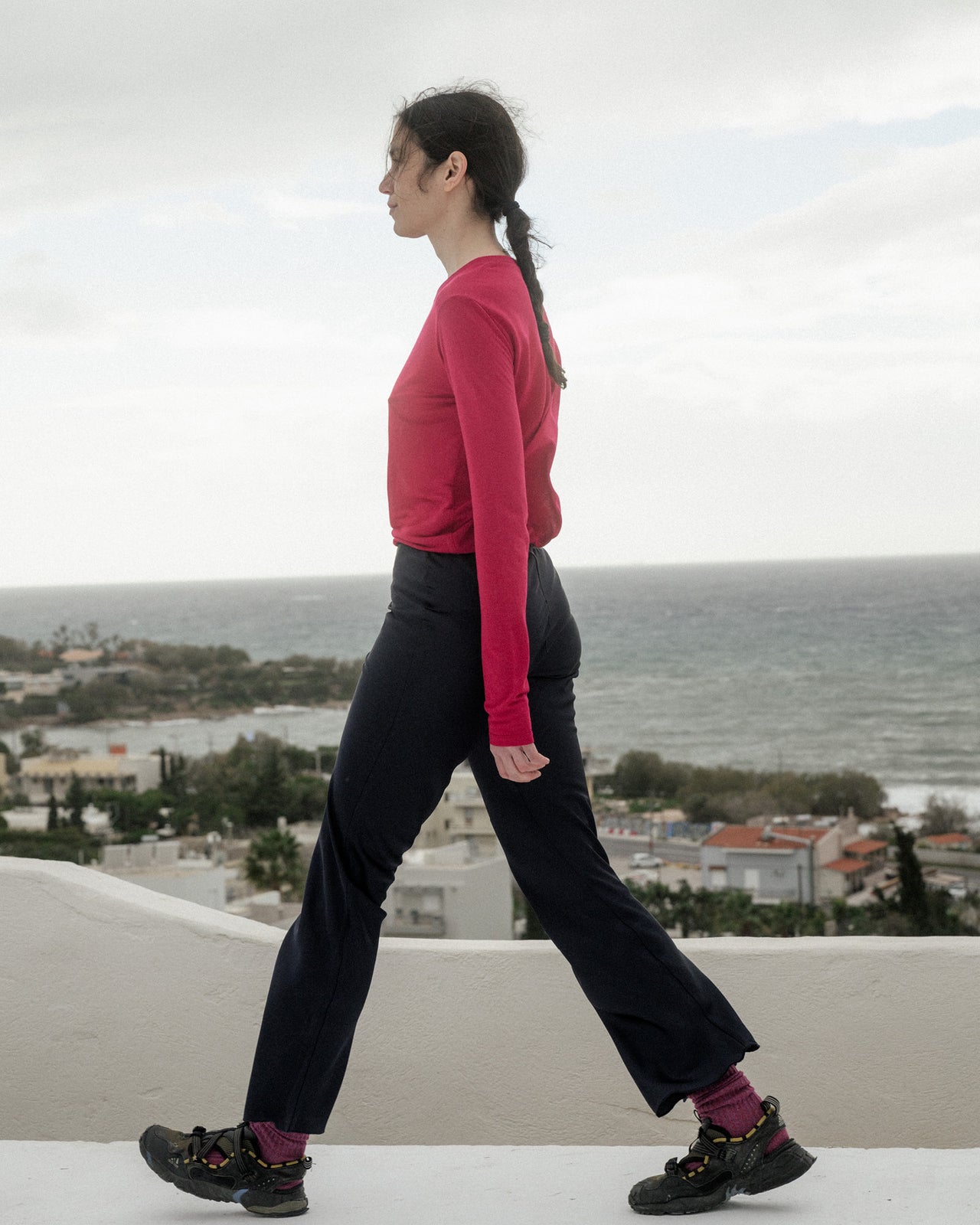 Long Sleeve Tee - Bamboo Viscose - Fuschia