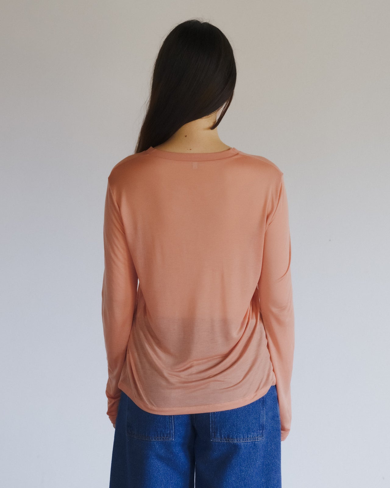 Long Sleeve Tee - Bamboo Lyocell - Branch Terracotta