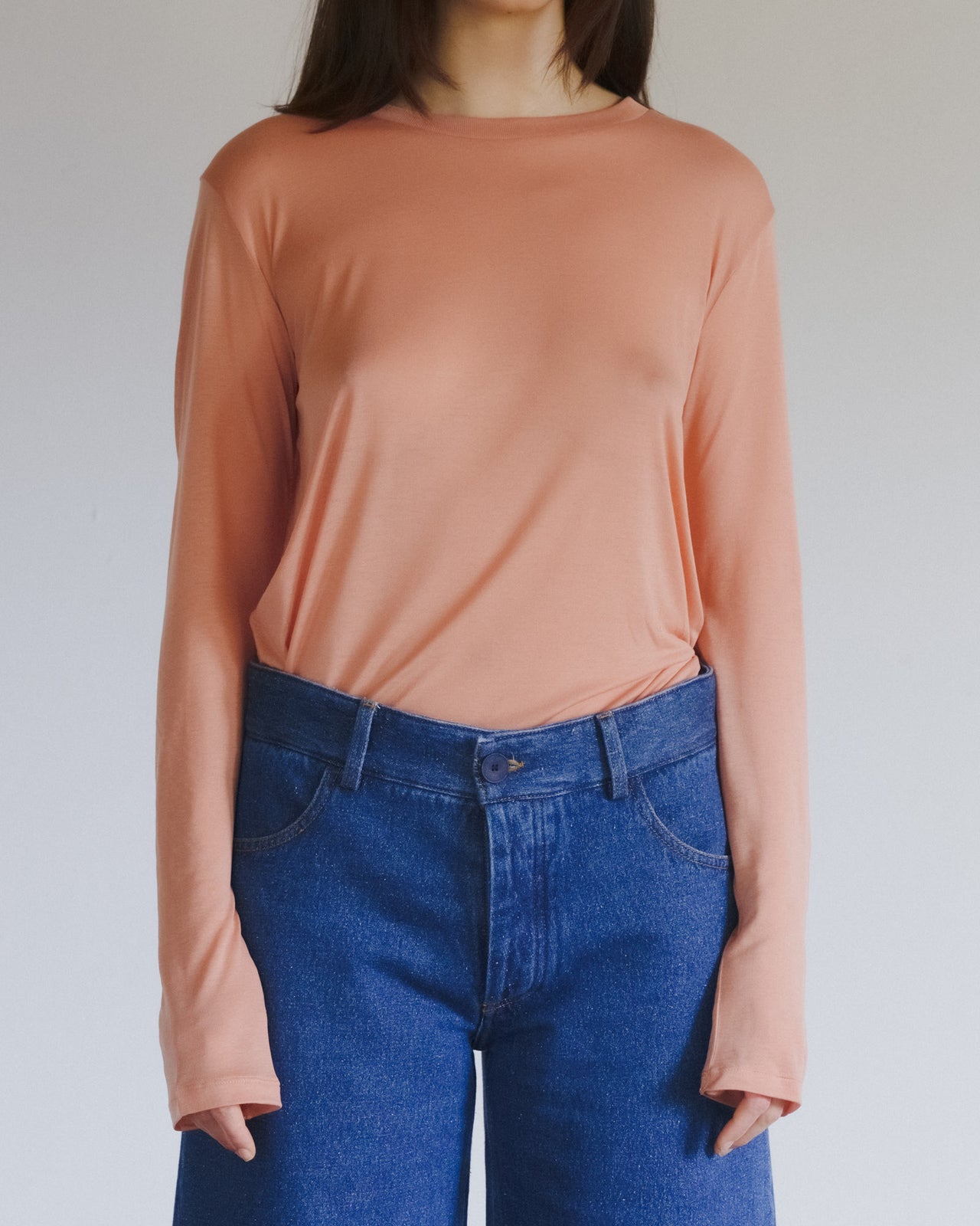 Long Sleeve Tee - Bamboo Lyocell - Branch Terracotta