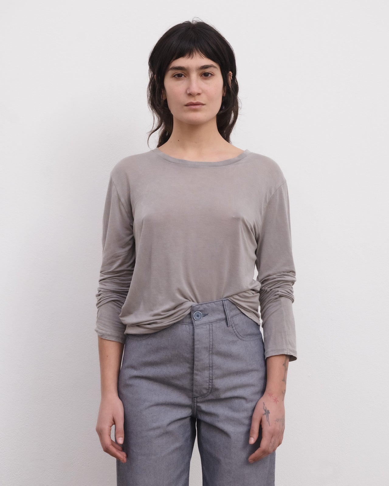 Long Sleeve Tee - Bamboo Lyocell - Gilda Grey
