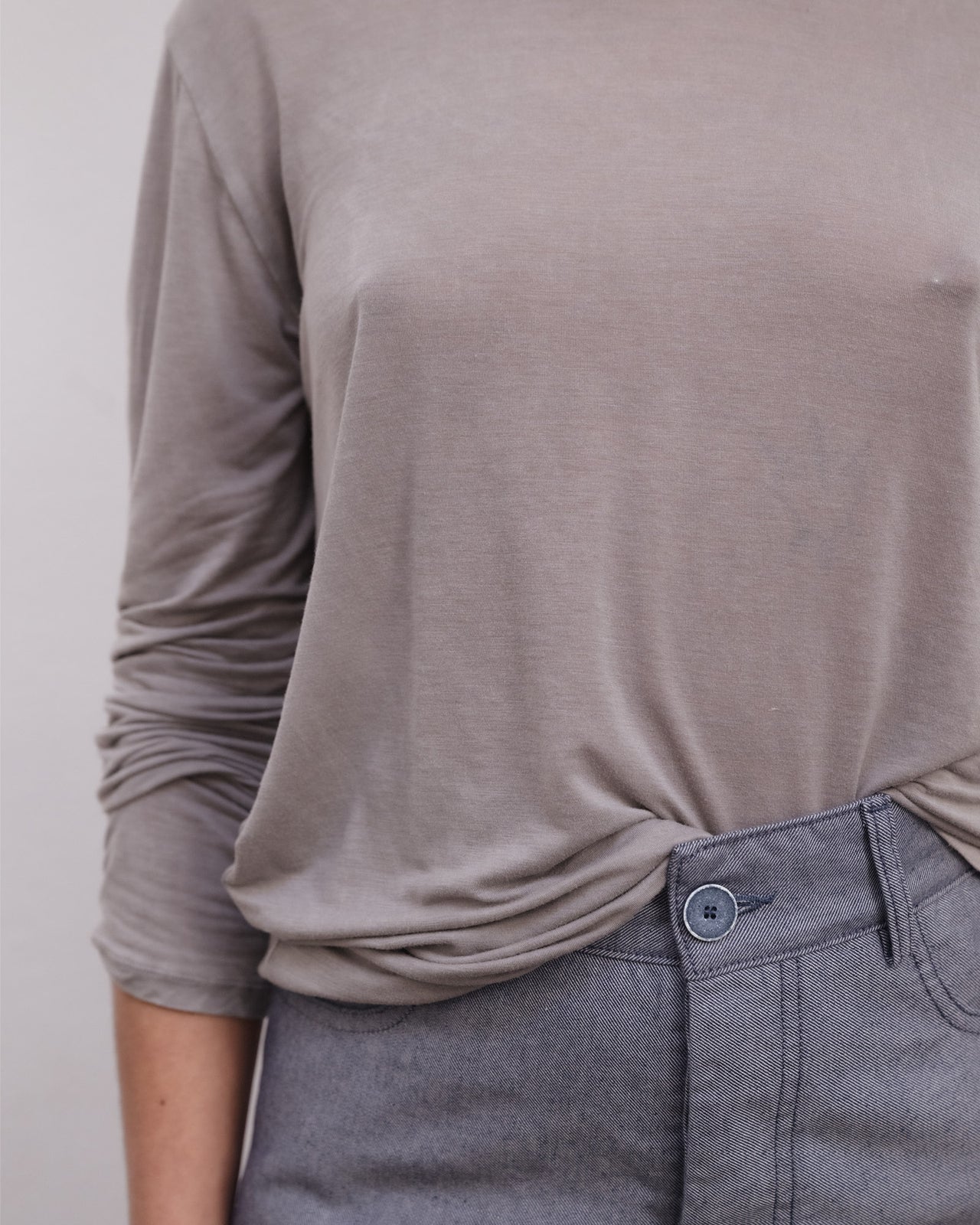 Long Sleeve Tee - Bamboo Lyocell - Gilda Grey