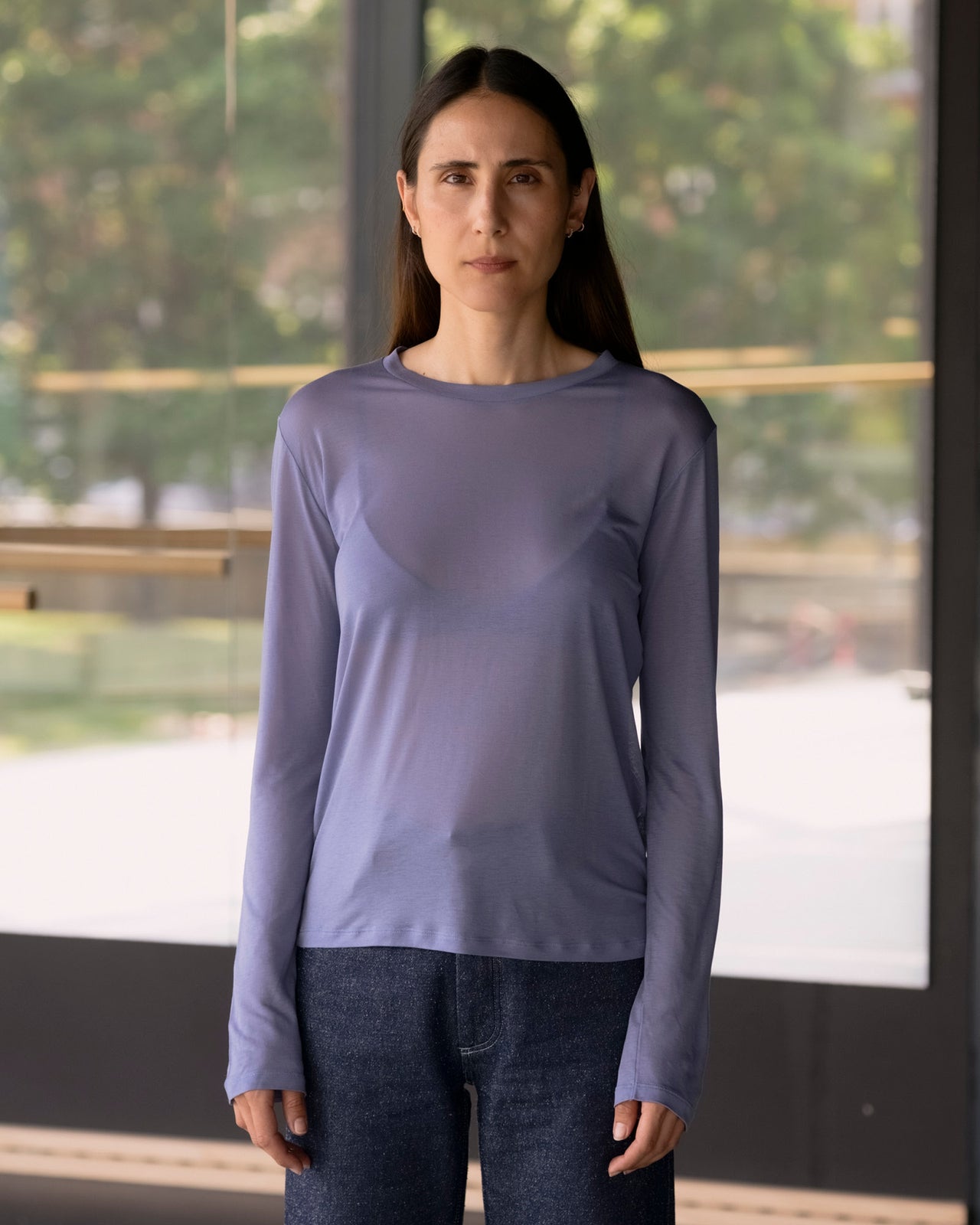 Long Sleeve Tee - Bamboo Lyocell - Koel Blue