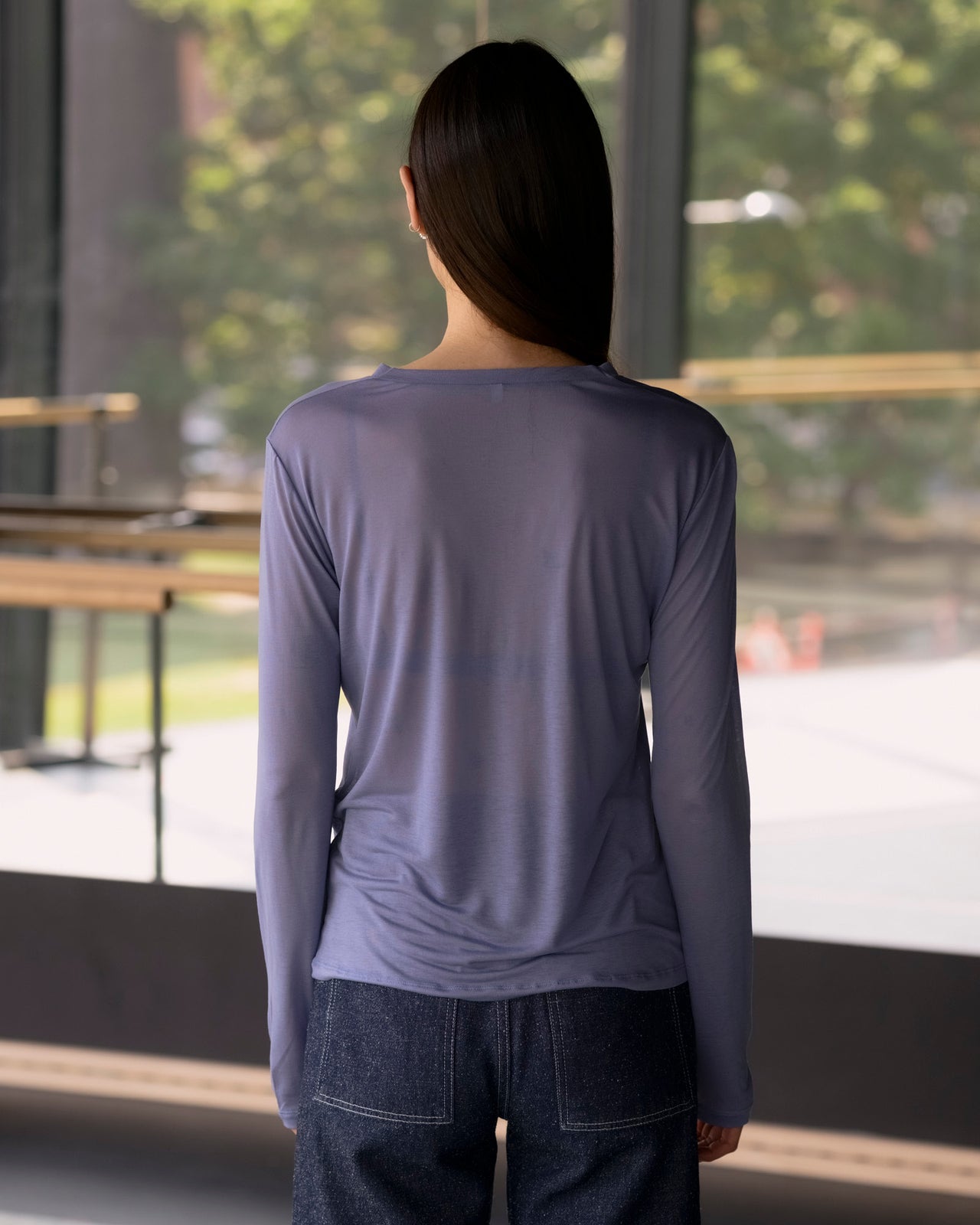 Long Sleeve Tee - Bamboo Lyocell - Koel Blue