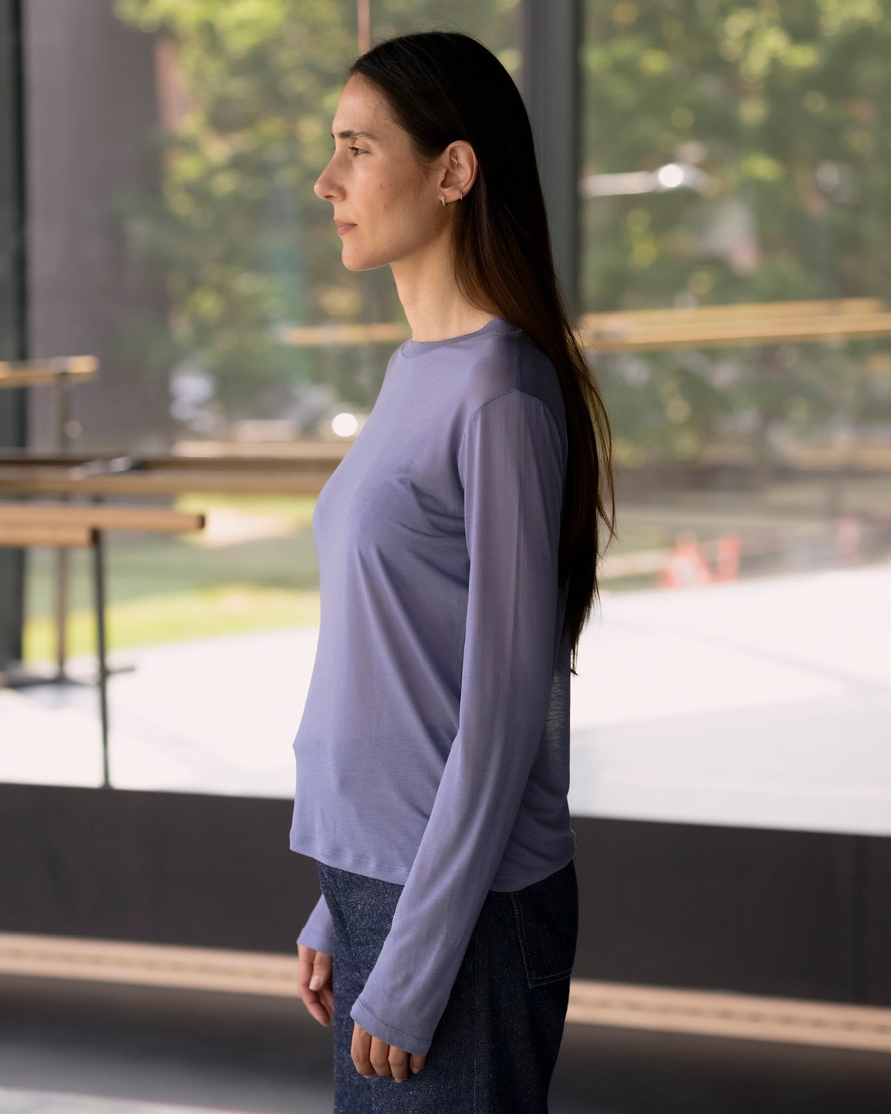 Long Sleeve Tee - Bamboo Lyocell - Koel Blue