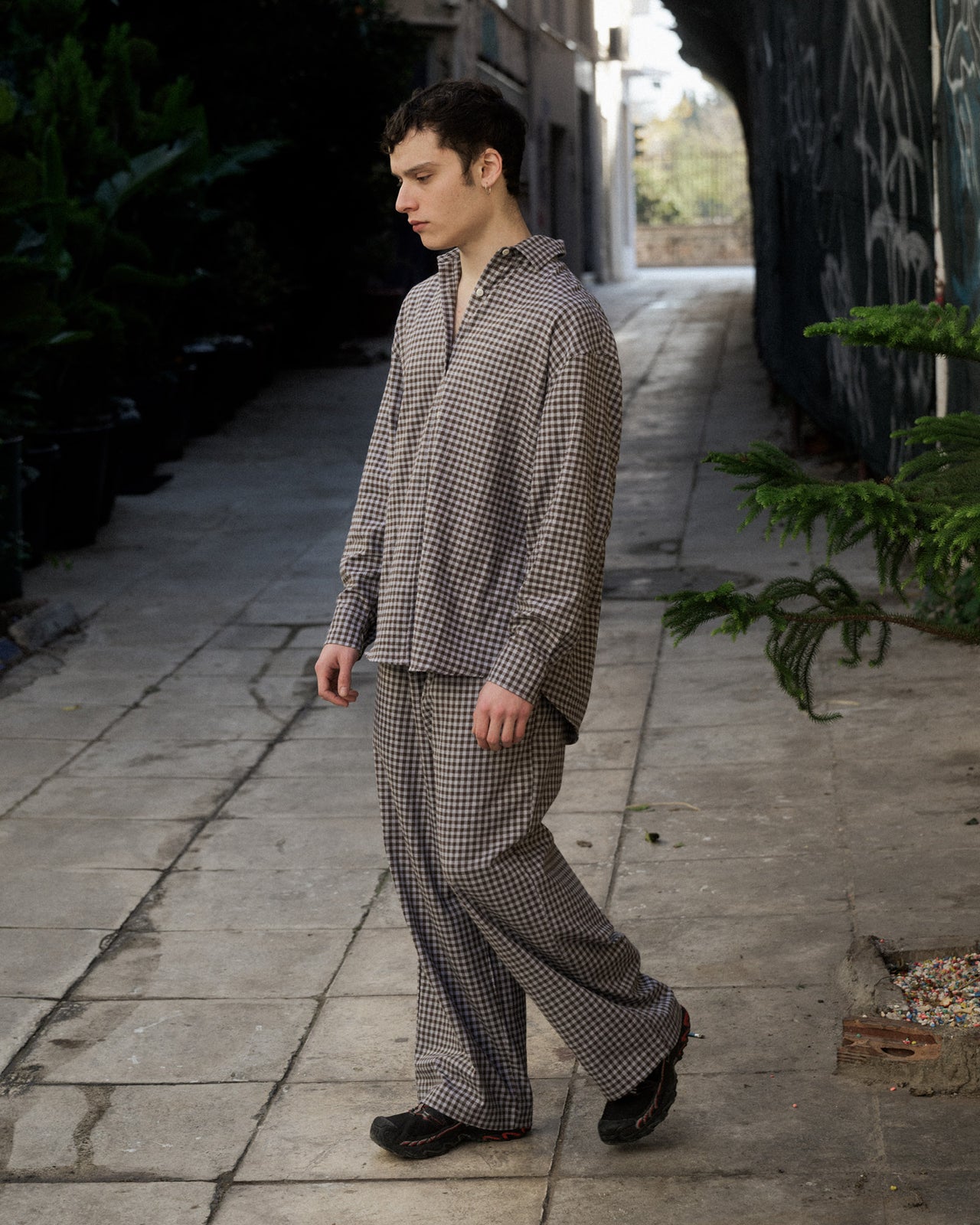 Loose Ole Shirt - Organic Cotton Flannel - Brown Grey Flannel