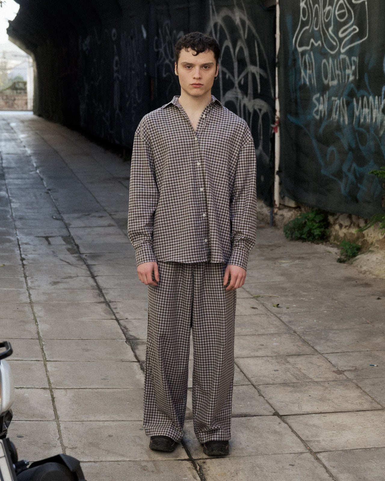 Loose Ole Shirt - Organic Cotton Flannel - Brown Grey Flannel