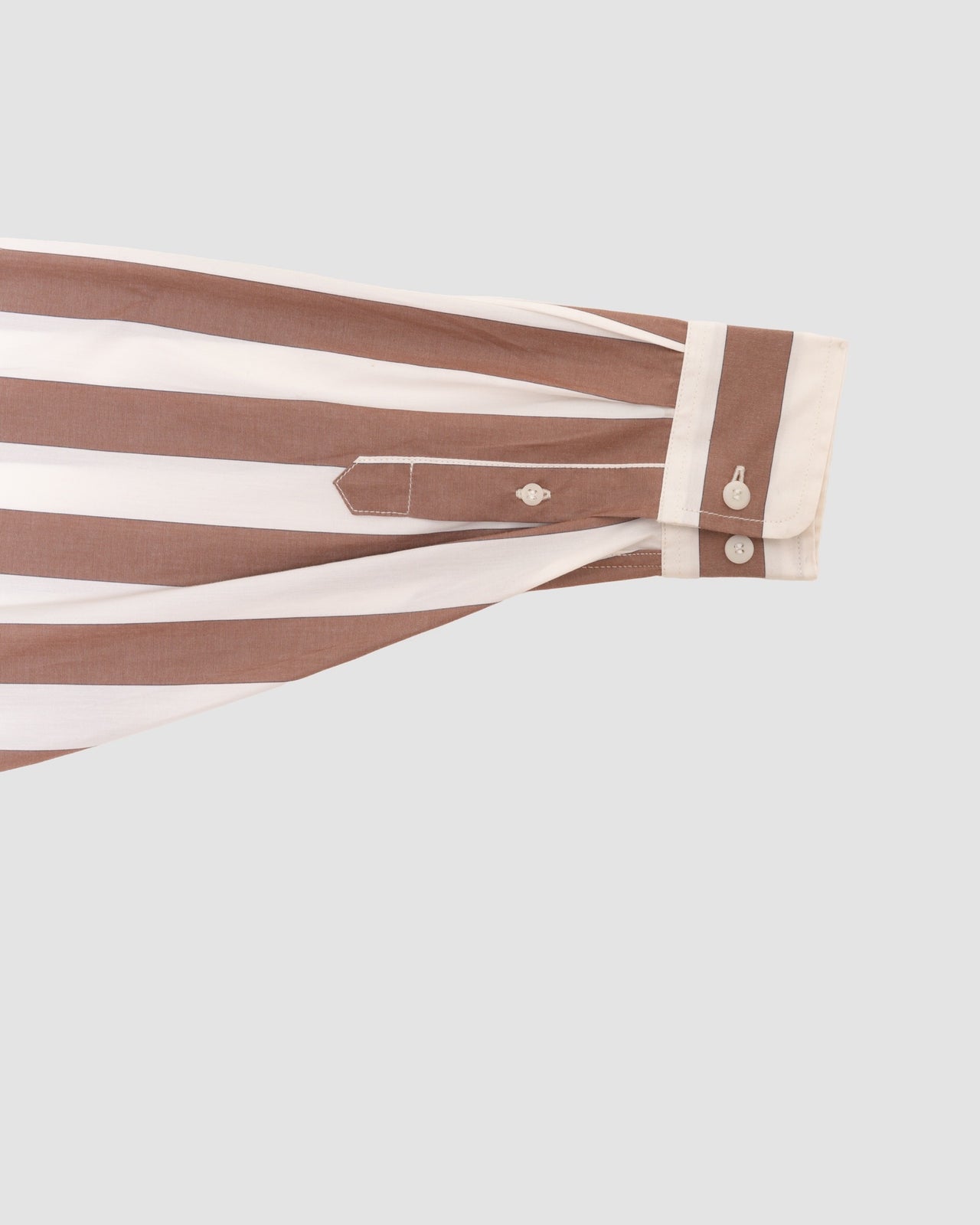 Loose Ole Shirt - Organic Cotton Poplin - Brown White Stripe