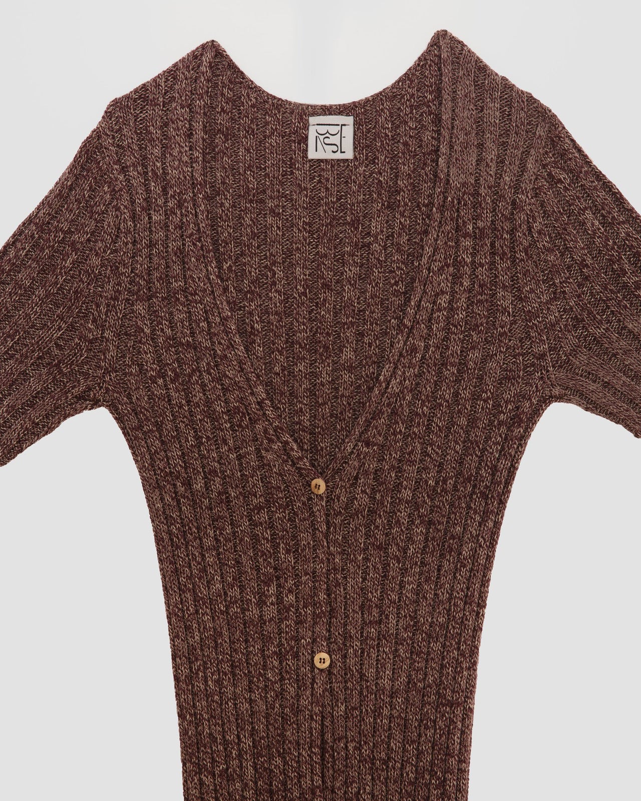 Loulou Dress - Organic Cotton - Burgundy Melange - WT23