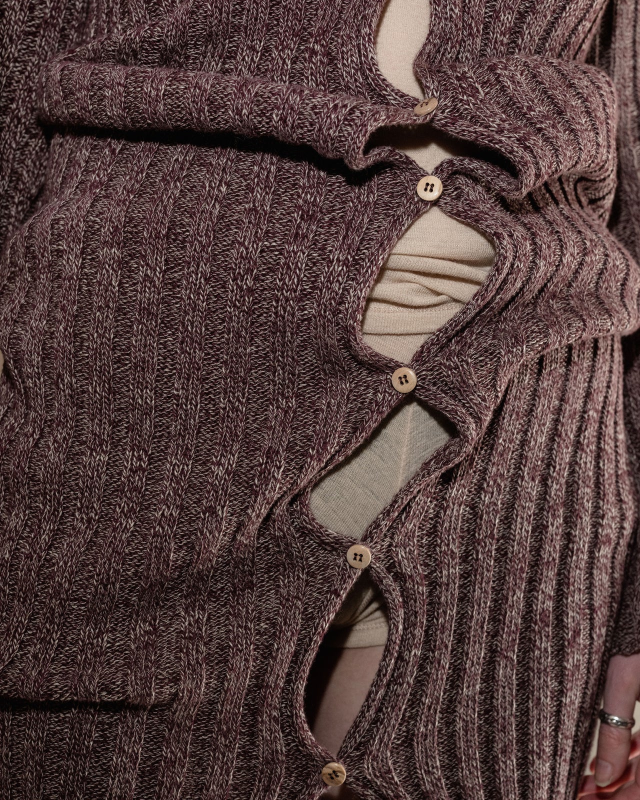 Loulou Dress - Organic Cotton - Burgundy Melange - WT23