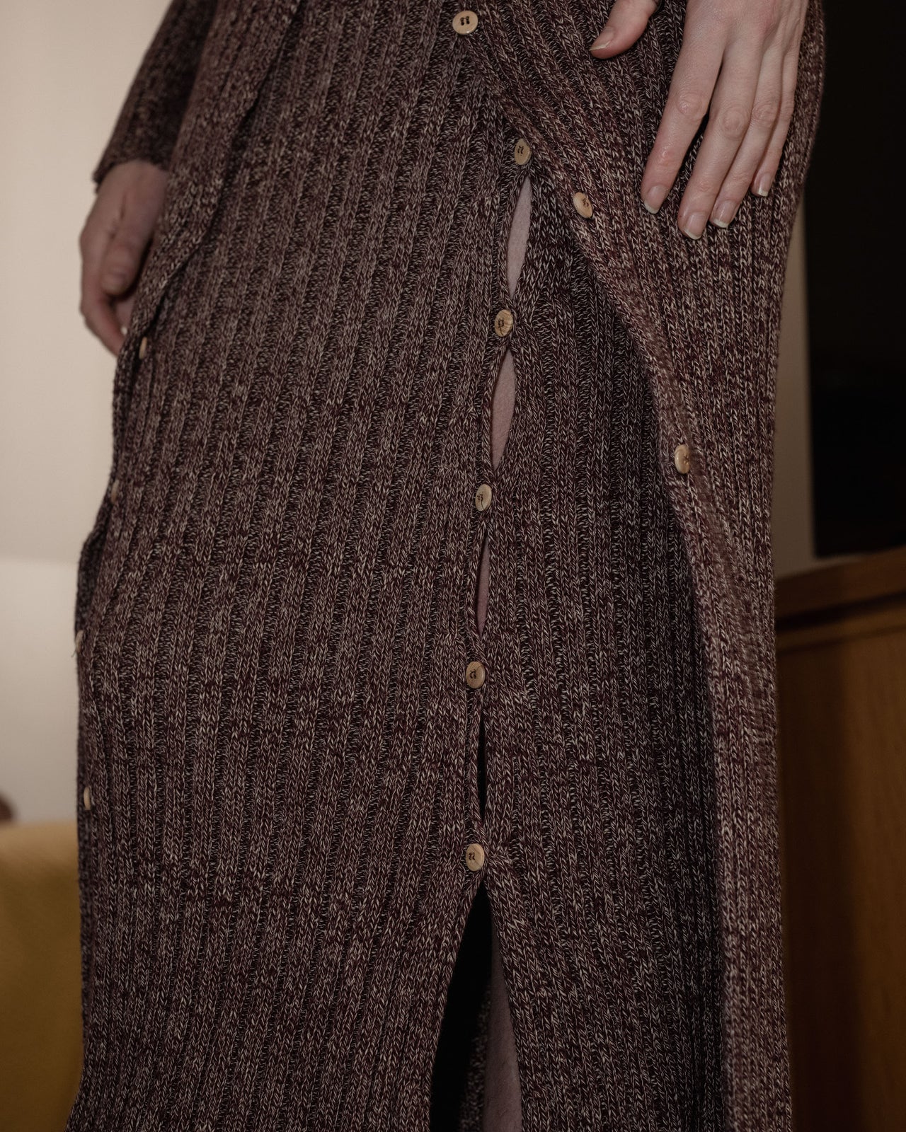 Loulou Skirt - Organic Cotton - Burgundy Melange - WT23