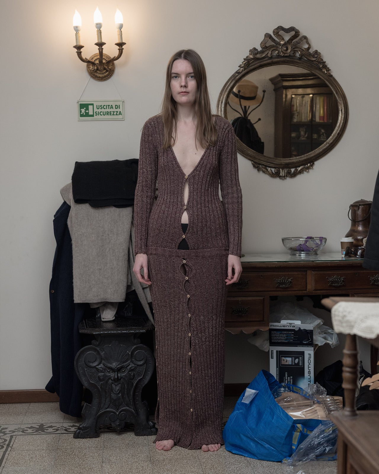 Loulou Skirt - Organic Cotton - Burgundy Melange - WT23